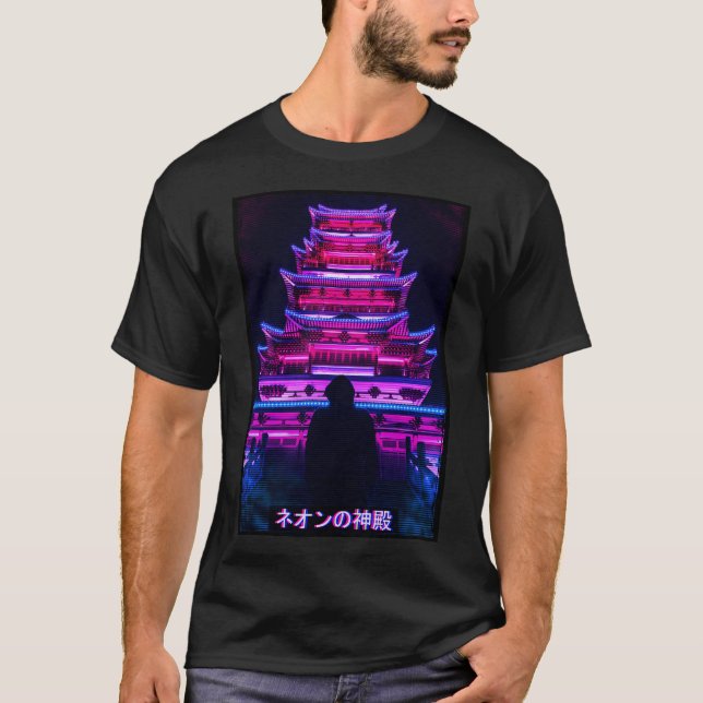 Vaporwave Japansk Aesthetic Wave Tempel T Shirt (Framsida)