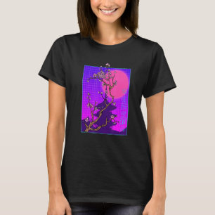 Vaporwave Japansk Cherry Blommar Japan Sakura Flo T Shirt