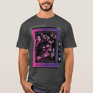 Vaporwave Japansk Cherry Sakura Träd Blommar Aest T Shirt