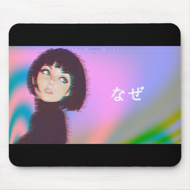 Vaporwave Kawaii-ångvåg Japansk flicka Musmatta (Framsidan)