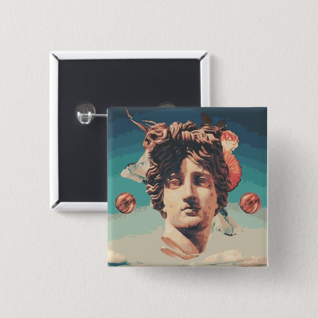 Vaporwave knäppas den estetiska statyn knapp (Framsida & baksida)