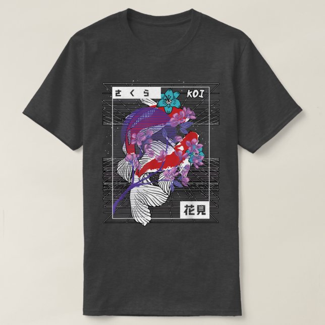 Vaporwave Koi Fish Japan Sakura Carp Breeder1344 T Shirt (Design framsida)