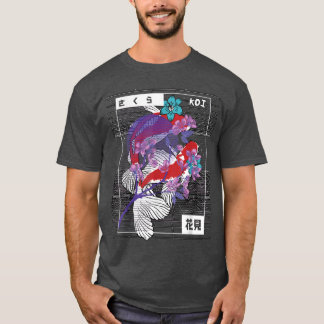 Vaporwave Koi Fish Japan Sakura Carp Breeder1344 T Shirt