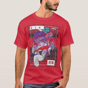Vaporwave Koi Fish Japan Sakura Carp Breeder T Shirt