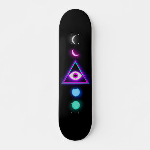 Vaporwave Måne Mini Skateboard Bräda 18,5 Cm