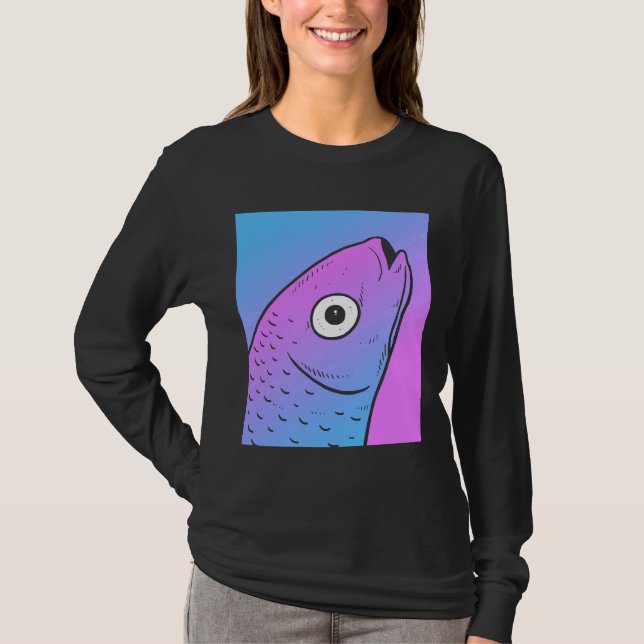 Vaporwave Mullet Aesthetic Pastel Goth Fish T Shirt (Framsida)