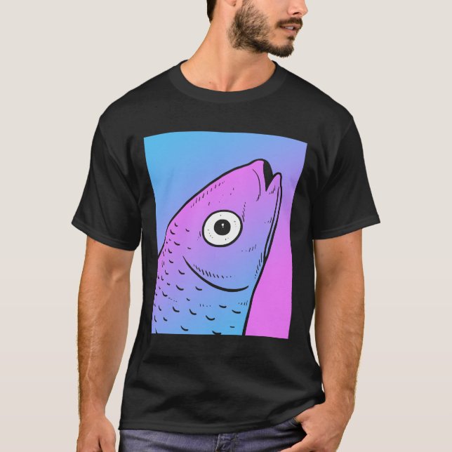 Vaporwave Mullet Aesthetic Pastel Goth Fish T Shirt (Framsida)