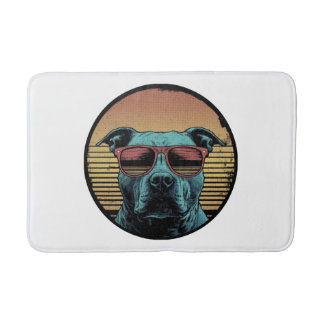Vaporwave Pitbull Cirkel Badrumsmatta