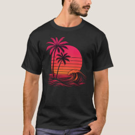 Vaporwave Retro Tropical Sunset T Shirt