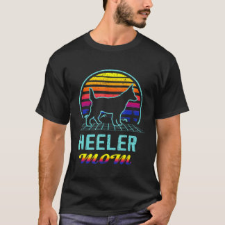 Vaporwave Röd Blue Heeler Mamma Australisk Nötkrea T Shirt