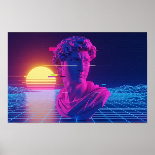 Vaporwave Roman Bust Poster (Framsidan)