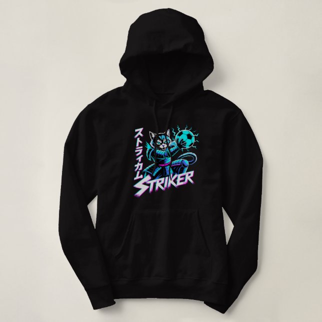 Vaporwave Samurai Striker Katt För Anime Spelare T Shirt (Design framsida)