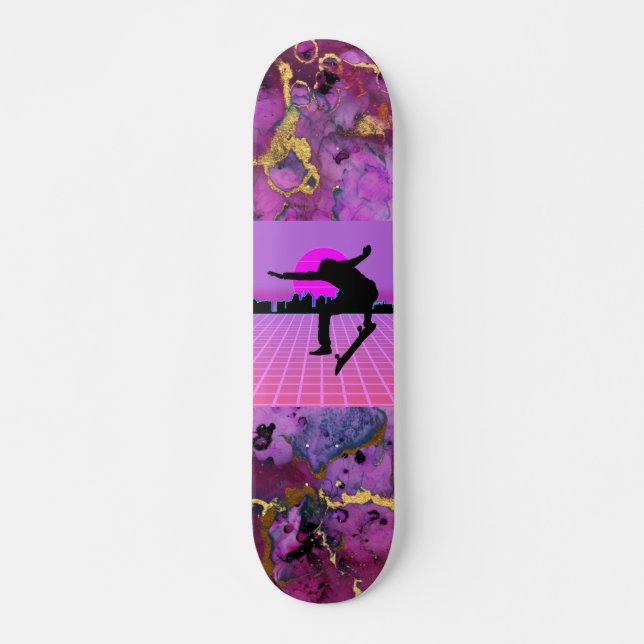 Vaporwave Skateboarder 7 3/4-tums Skateboard Deck (Framsida)