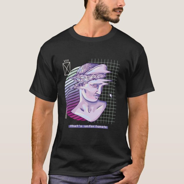 Vaporwave-skulptur som är olycklig t shirt (Framsida)