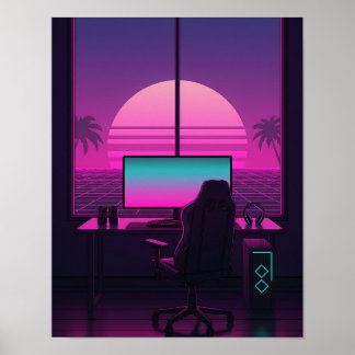 Vaporwave spelbord poster