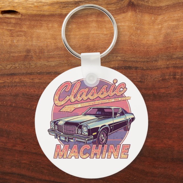 Vaporwave Style Classic Automobile Nyckelring (Framsida)