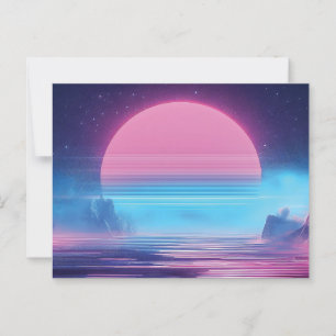 Vaporwave Sunset Ligcape,Retro-Futuristiska Design Vykort