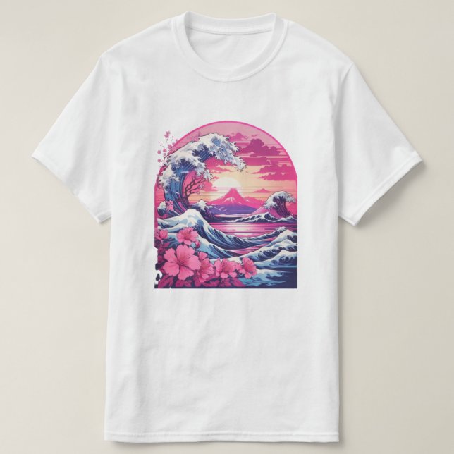 Vaporwave Synthwave 80's Japan Japansk Underbar Wa T Shirt (Design framsida)