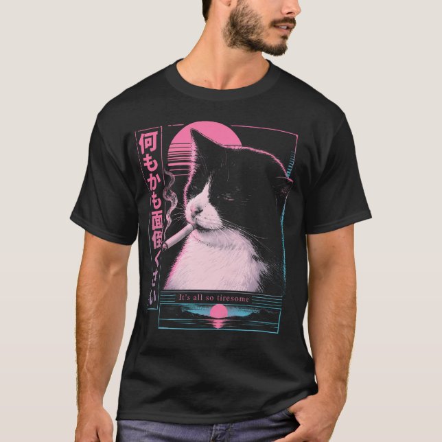 Vaporwave Synthwave T Shirt (Framsida)
