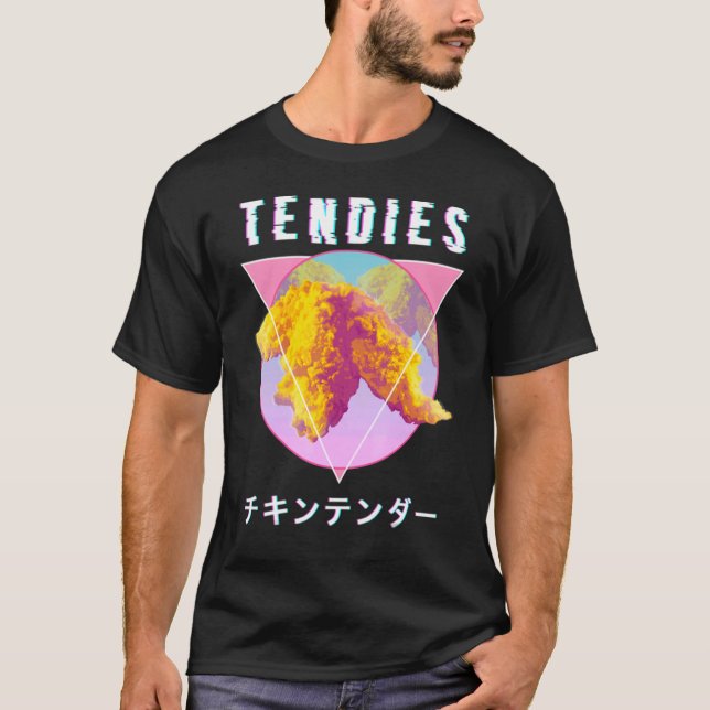 Vaporwave Tendies Chicken Tenders Japanska Kanji G T Shirt (Framsida)