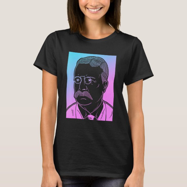 Vaporwave Theodore Roosevelt Asthetic Pastel Goth T Shirt (Framsida)
