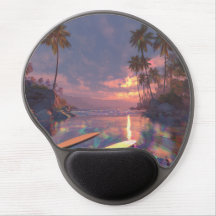 Vaporwave Tropisk Solnedgång Pool Musmatta