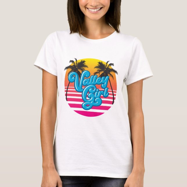 Vaporwave Valley Girl Light T Shirt (Framsida)