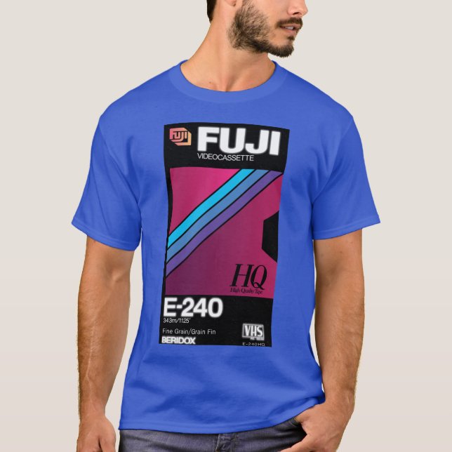 Vaporwave VHS Fuji E240HQ boy family T Shirt (Framsida)