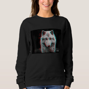 Vaporwave White Varg Animal Snö Varg Hungrig T Shirt