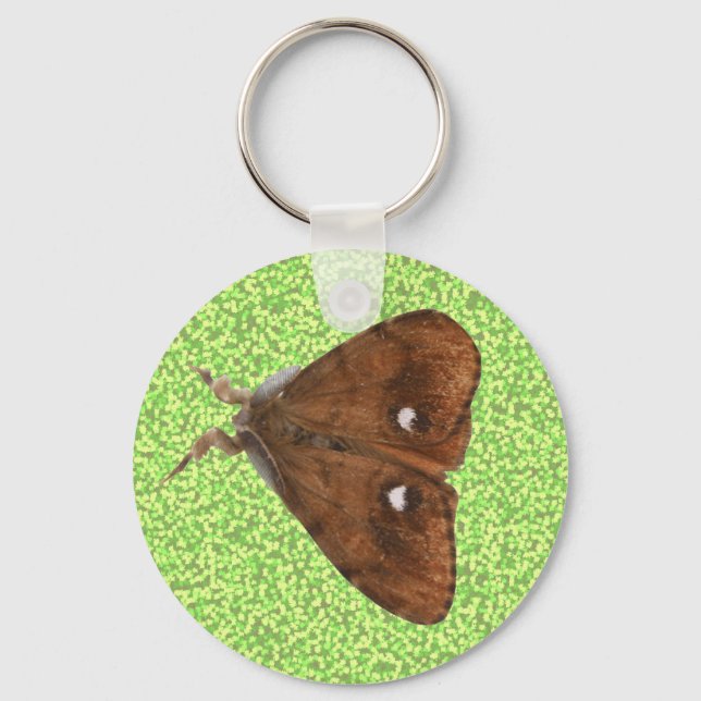 Vapourer Moth Keychain Nyckelring (Framsida)