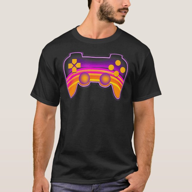 Vaprowave Video Gaming Controller Gamer 4 T Shirt (Framsida)