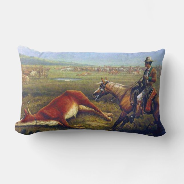 Vaquero C 1830 Det Gamla Västern Cowboyen Lumbarkudde (Framsida)