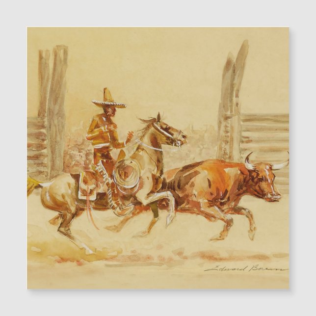 Vaquero och Steer av Edward Borein (Framsida)