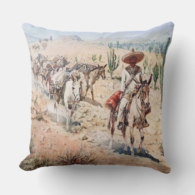 “Vaquero Pack Train” av Edward Borein Kudde (Framsida)