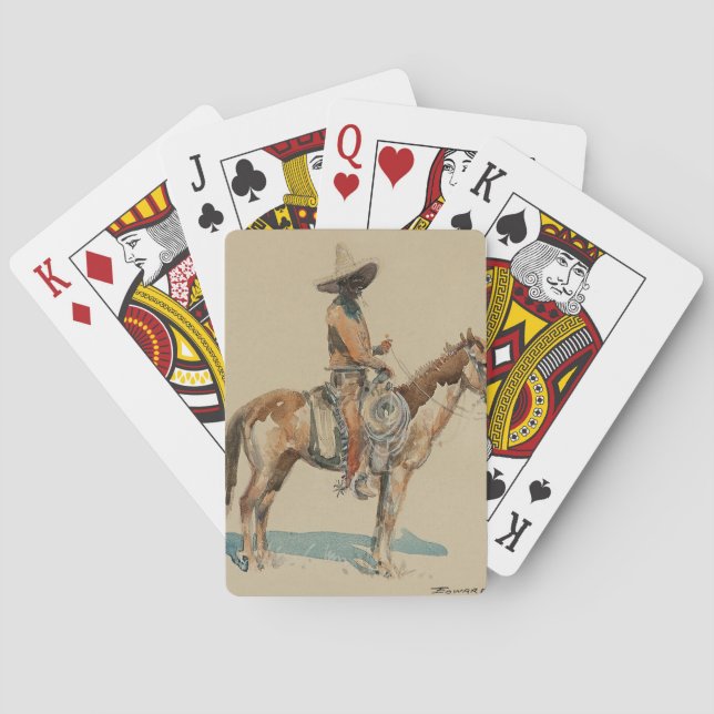 “Vaquero” västerländsk konst av Edward Borein Casinokort (Baksidan)