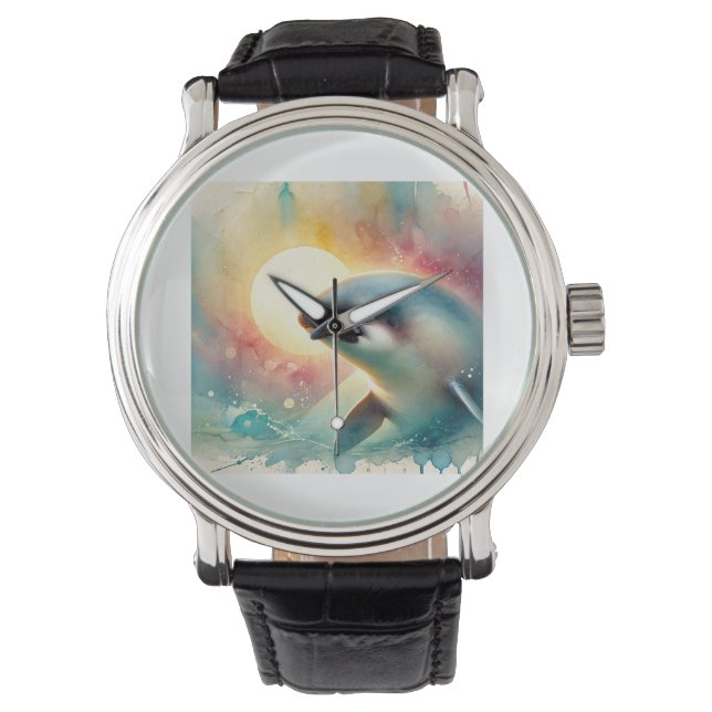 Vaquita marina 130624AREF112 - Watercolor Armbandsur (Framsida)