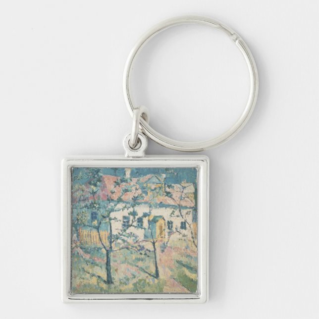 Vår 1904 fyrkantig silverfärgad nyckelring (Framsidan)