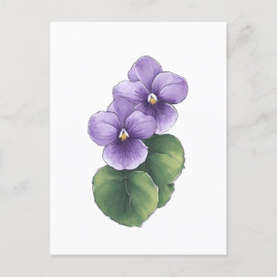 Vår 26 blommor, lina teckning, minimalistisk gåva vykort
