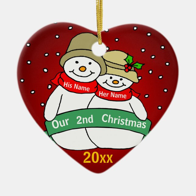 Vår 2nd jul julgransprydnad keramik (Framsidan)