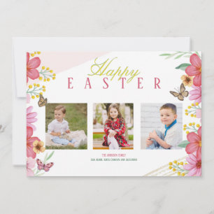 Vår 3-fotohälsningskort julkort