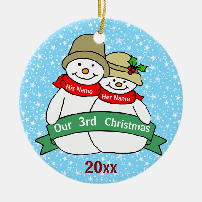 Vår 3rd jul julgransprydnad keramik (Framsidan)