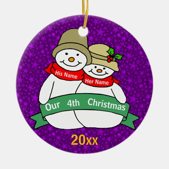 Vår 4th jul julgransprydnad keramik (Framsidan)