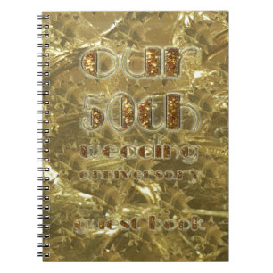 Vår 50:e Bröllop-årsdag Party Guest Bok Guld Anteckningsbok