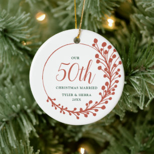 Vår 50:e jultomte, gift Personlig milstolpe Julgransprydnad Keramik