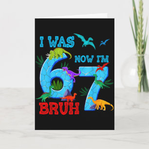 Var 6 7 67 födelsedag dinosaurie t-rex 7-årsdag po kort
