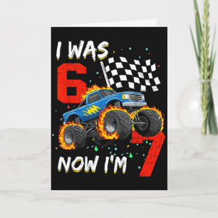 Var 6 7 år gammal pojke monstertruck 67 7-årsdag kort
