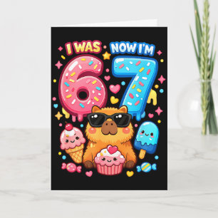 Var 6 7 födelsedag 67 meme kapybara glass kawaii kort