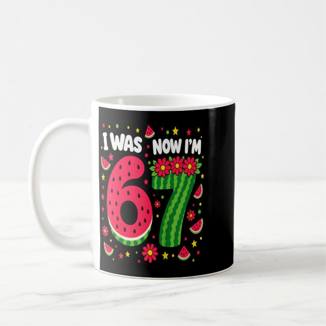 Var 6 7 Födelsedagsflicka Vattenmelon Frukt Söt Kaffemugg (Vänster)