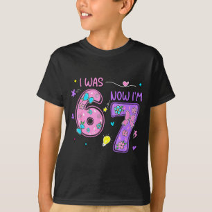 Var 6 7 glad 7-års födelsedags pojke flicka rolig t shirt