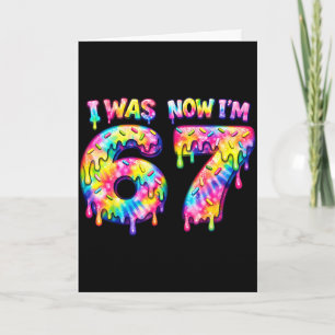 Var 6 7 sex sju tie dye 67 meme födelsedagsfest kort